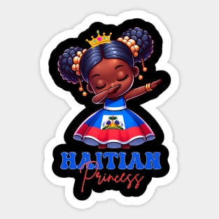 Melanin Haitian Princess Haiti Flag Black Girls Sticker